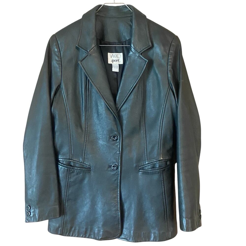 VAKKO Sport Women's Leather Black Jacket Fully Lined Size L